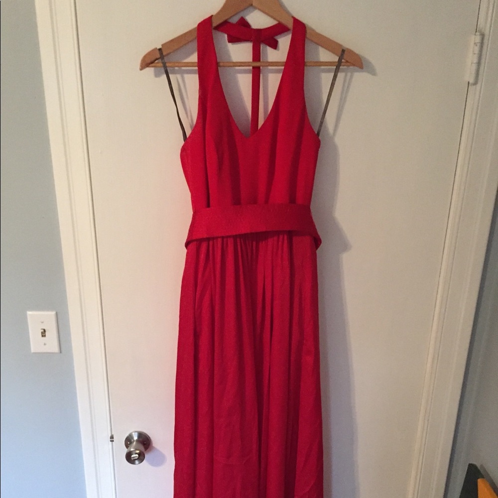 White by Vera Wang Satin Halter Dress